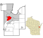 Brown County Wisconsin incorporated and unincorporated areas Ashwaubenon highlighted